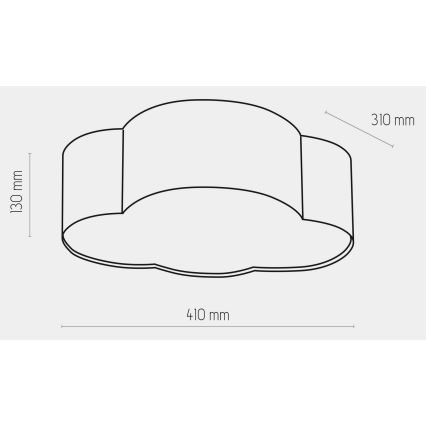 Dječja stropna svjetiljka CLOUD MINI 2xE27/15W/230V siva