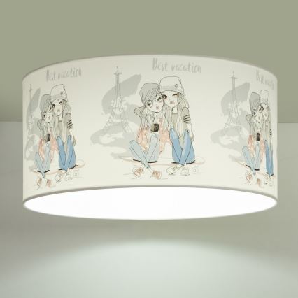 Dječja stropna svjetiljka GIRLS VIBES 1xE27/60W/230V Ø 40 cm Paris