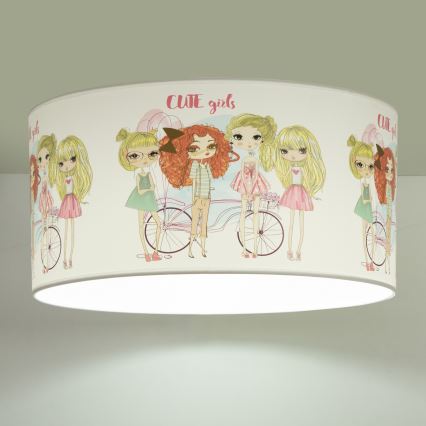Dječja stropna svjetiljka GIRLS VIBES 1xE27/60W/230V Ø 40 cm za djevojčice