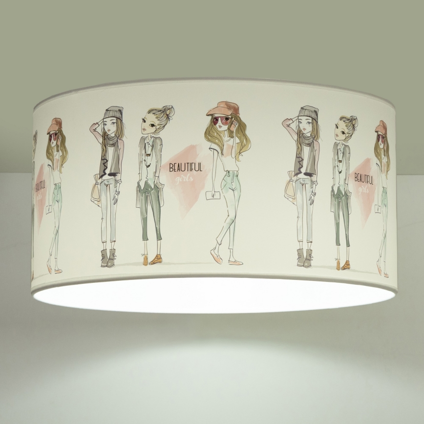 Dječja stropna svjetiljka GIRLS VIBES 1xE27/60W/230V, Ø 40 cm — za djevojčice