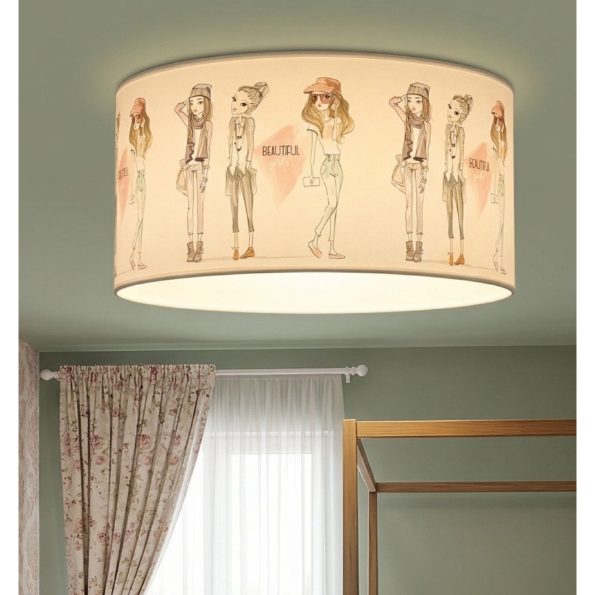 Dječja stropna svjetiljka GIRLS VIBES 1xE27/60W/230V, Ø 40 cm — za djevojčice