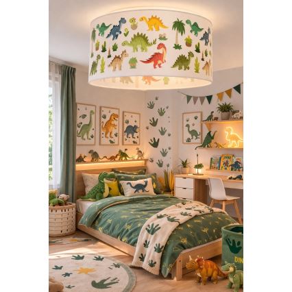 Dječja stropna svjetiljka KIDS ROOM 1xE27/60W/230V, promjer 40 cm, s motivom dinosaura