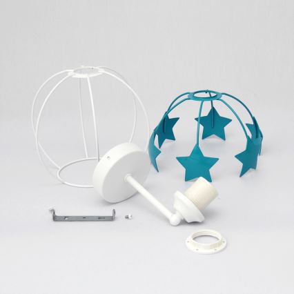 Dječja zidna lampa STARS 1xE27/15W/230V tirkizna/bijela