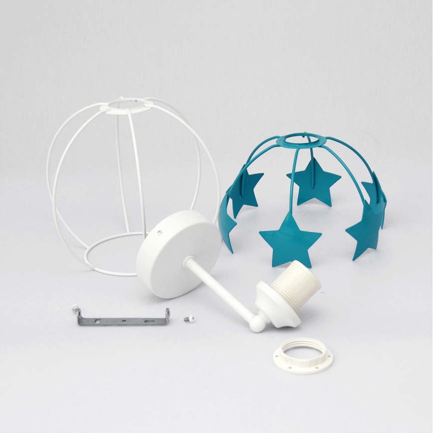 Dječja zidna lampa STARS 1xE27/15W/230V tirkizna/bijela