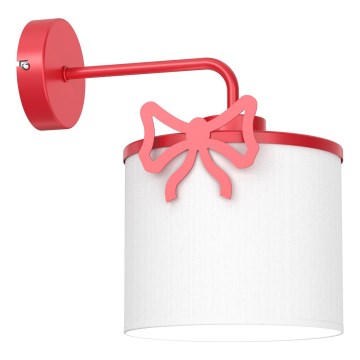 Dječja zidna lampa SWEET 1xE27/15W/230V bijela/crvena/mašna