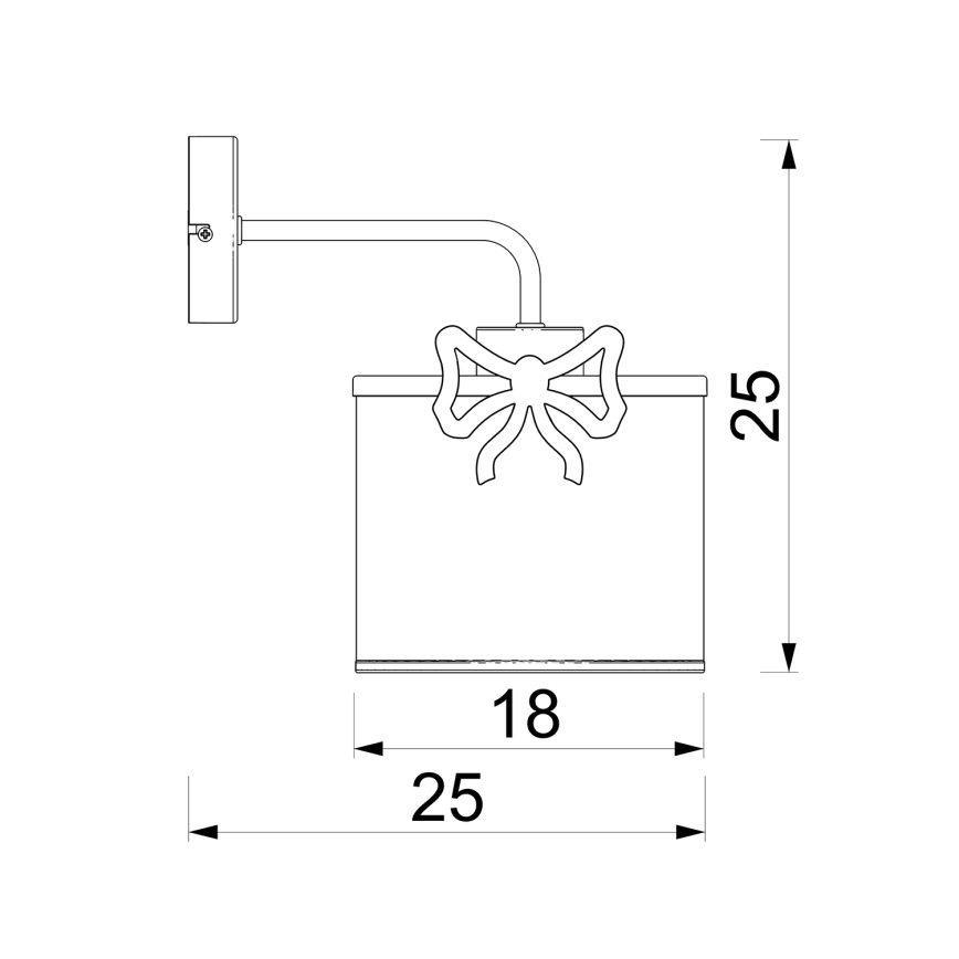 Dječja zidna lampa SWEET 1xE27/15W/230V bijela/crvena/mašna