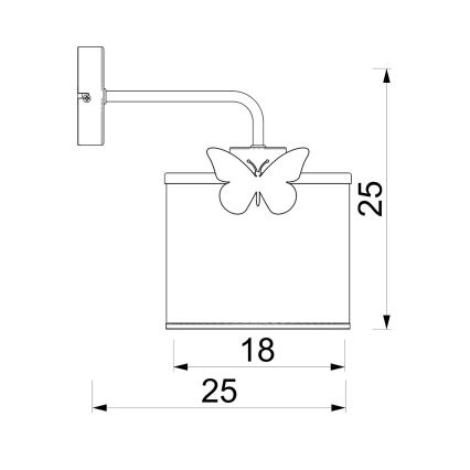 Dječja zidna lampa SWEET 1xE27/15W/230V bijela/leptir