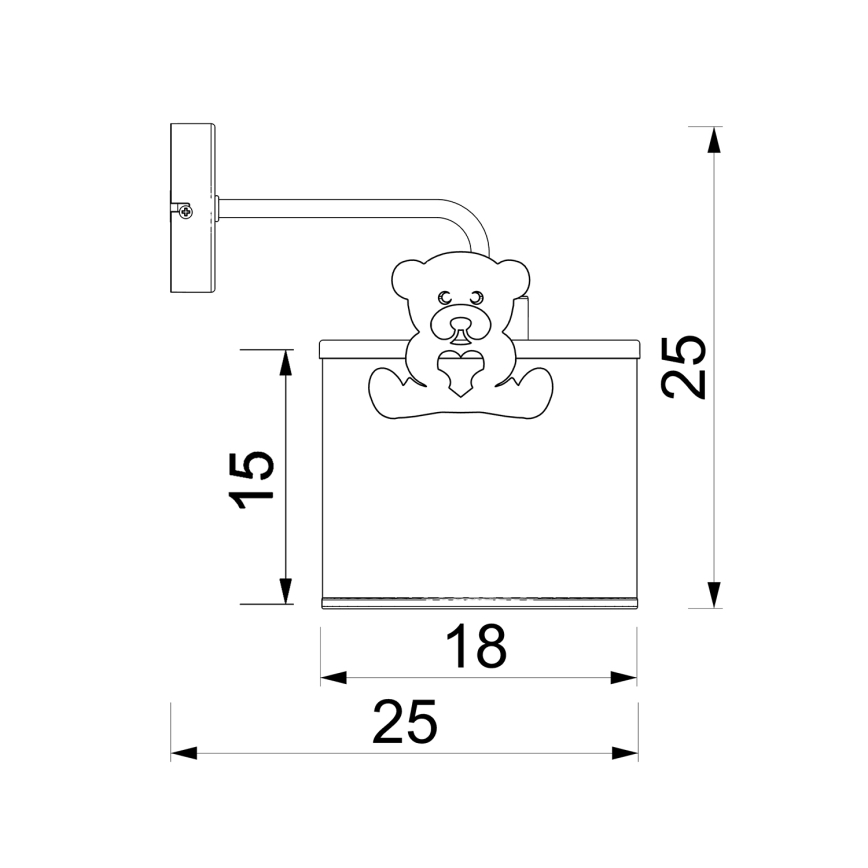 Dječja zidna lampa SWEET 1xE27/15W/230V bijela/plava/medvjedić