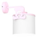 Dječja zidna lampa SWEET 1xE27/15W/230V bijela/ružičasta/medvjedić