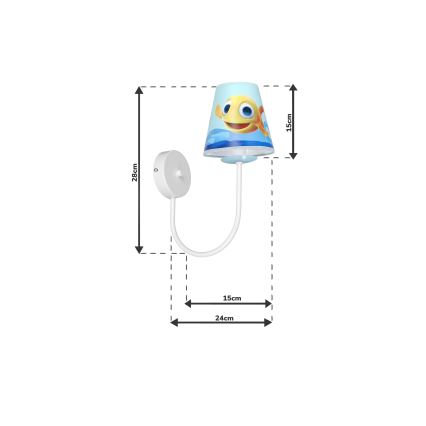 Dječja zidna svjetiljka FISH 1xE14/40W/230V