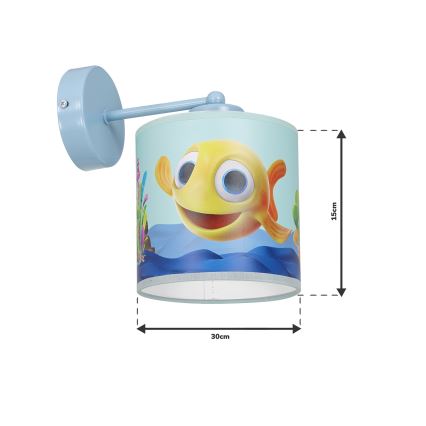 Dječja zidna svjetiljka FISH 1xE27/60W/230V
