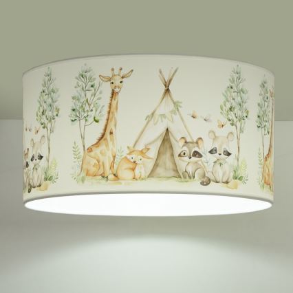 Dječje stropno svjetlo KIDS ROOM 1xE27/60W/230V, promjer 40 cm, s motivom životinja