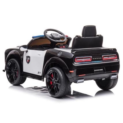 Dječji električni automobil Dodge Challenger Policija 50W/4500 mAh  crna/bijela