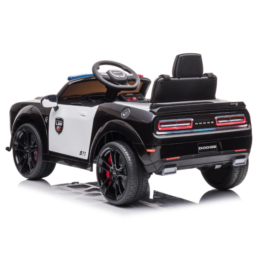 Dječji električni automobil Dodge Challenger Policija 50W/4500 mAh  crna/bijela