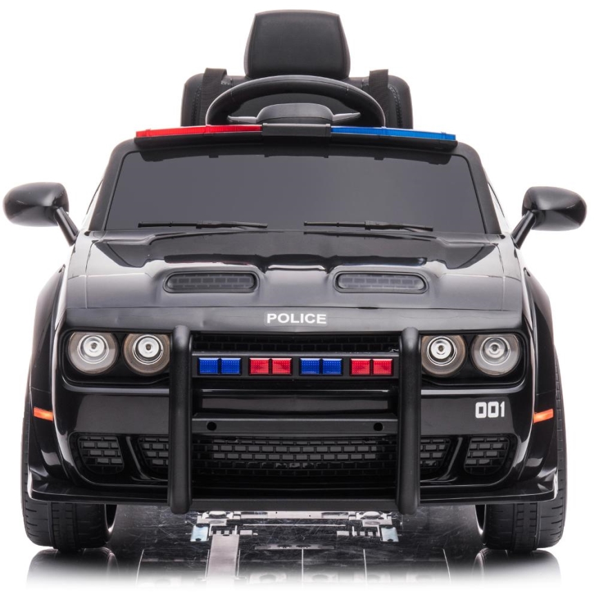 Dječji električni automobil Dodge Challenger Policija 50W/4500 mAh  crna/bijela