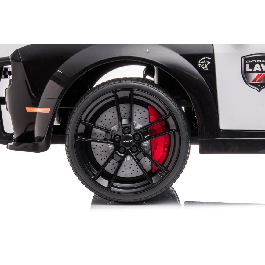 Dječji električni automobil Dodge Challenger Policija 50W/4500 mAh  crna/bijela
