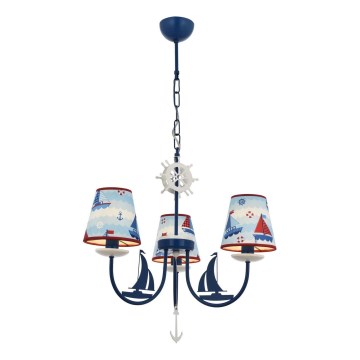 Dječji luster BOAT 3xE14/40W/230V plava