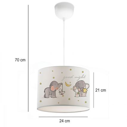 Dječji luster CANDY 1xE27/40W/230V bijela/bež