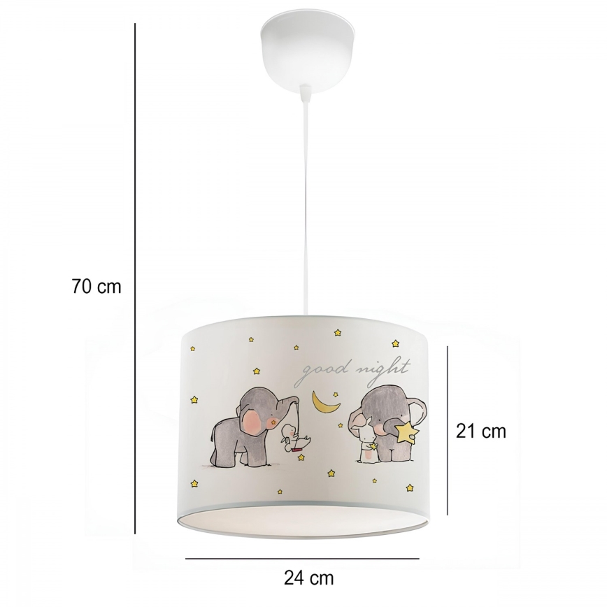 Dječji luster CANDY 1xE27/40W/230V bijela/bež