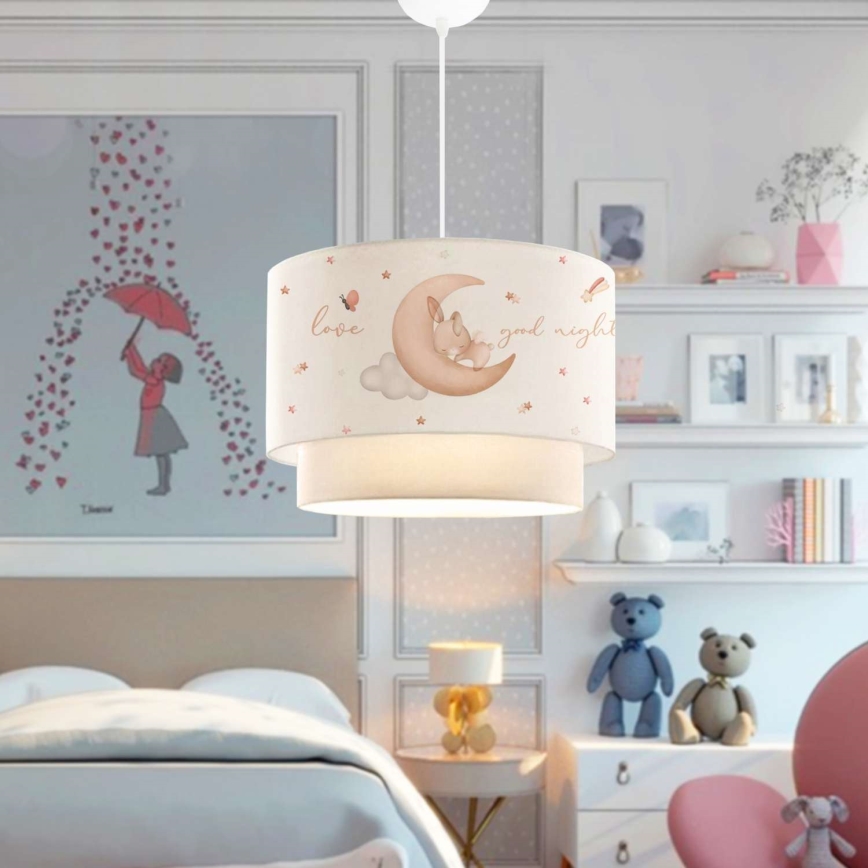 Dječji luster CANDY 1xE27/40W/230V bijela/bež