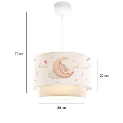 Dječji luster CANDY 1xE27/40W/230V bijela/bež