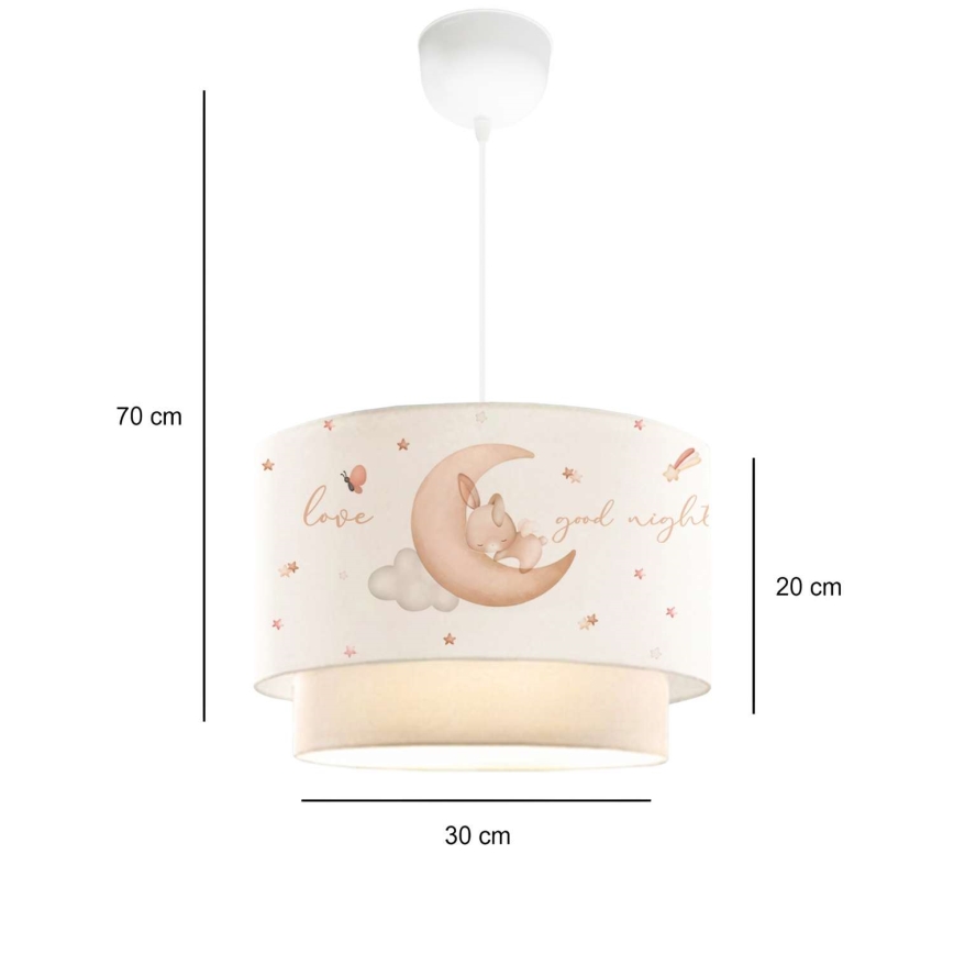 Dječji luster CANDY 1xE27/40W/230V bijela/bež