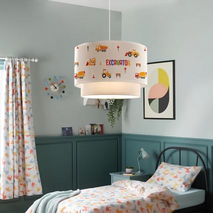 Dječji luster CANDY 1xE27/40W/230V bijela/narančasta