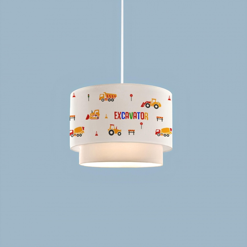 Dječji luster CANDY 1xE27/40W/230V bijela/narančasta