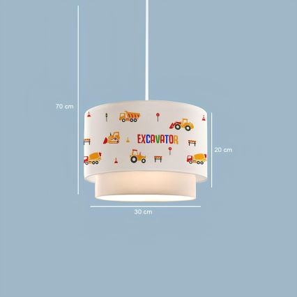 Dječji luster CANDY 1xE27/40W/230V bijela/narančasta