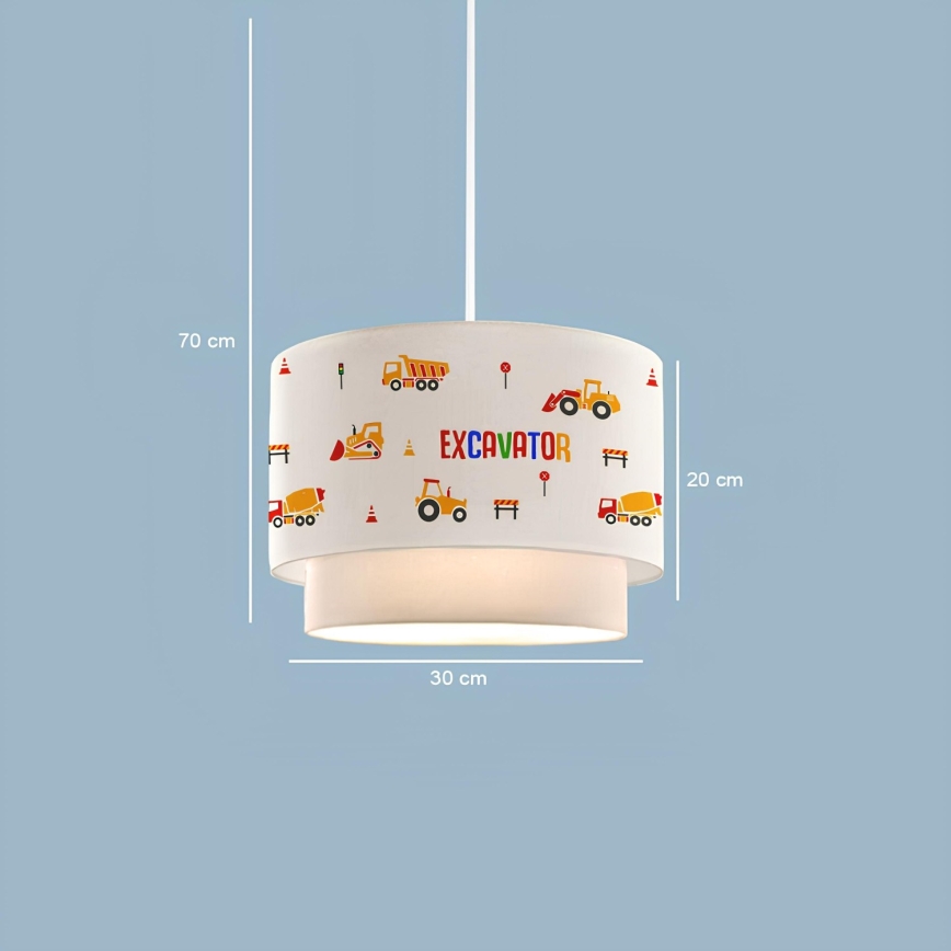 Dječji luster CANDY 1xE27/40W/230V bijela/narančasta