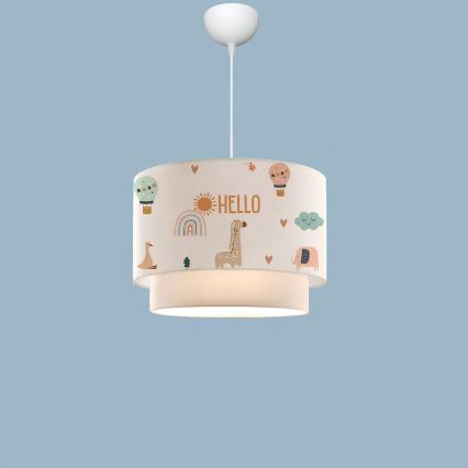 Dječji luster CANDY 1xE27/40W/230V bijela/šarena