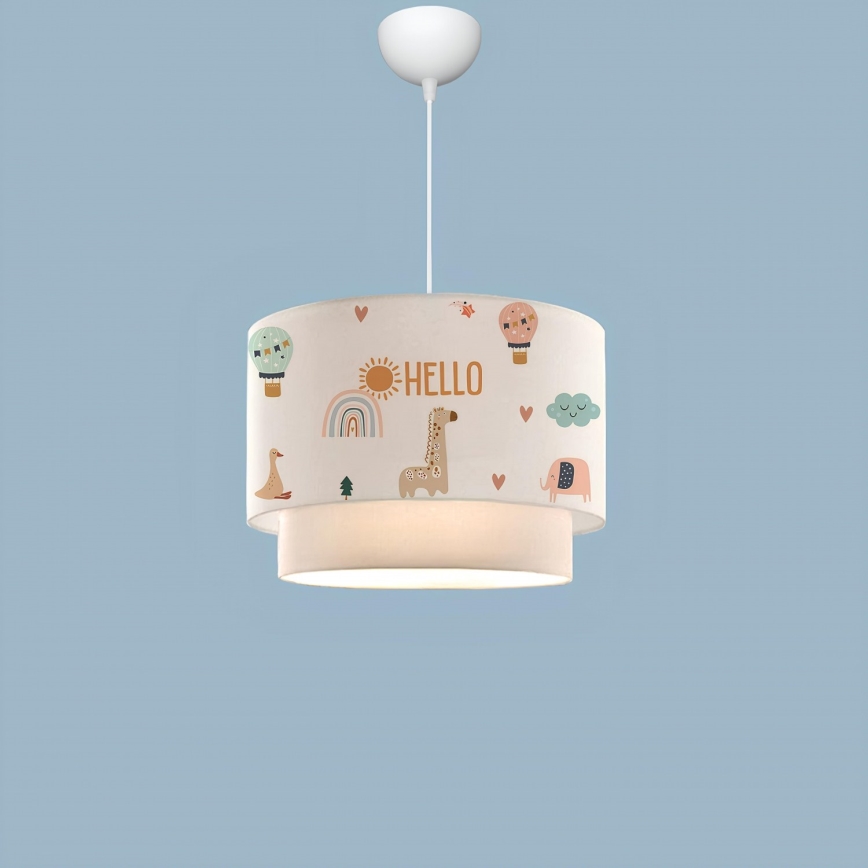 Dječji luster CANDY 1xE27/40W/230V bijela/šarena