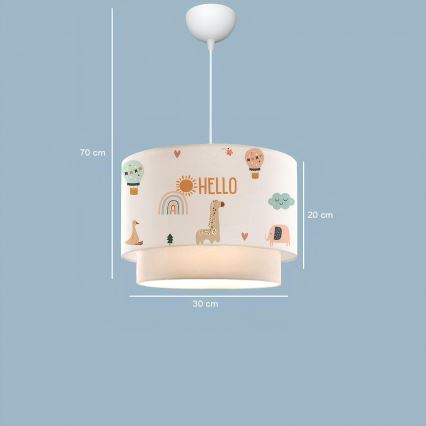 Dječji luster CANDY 1xE27/40W/230V bijela/šarena
