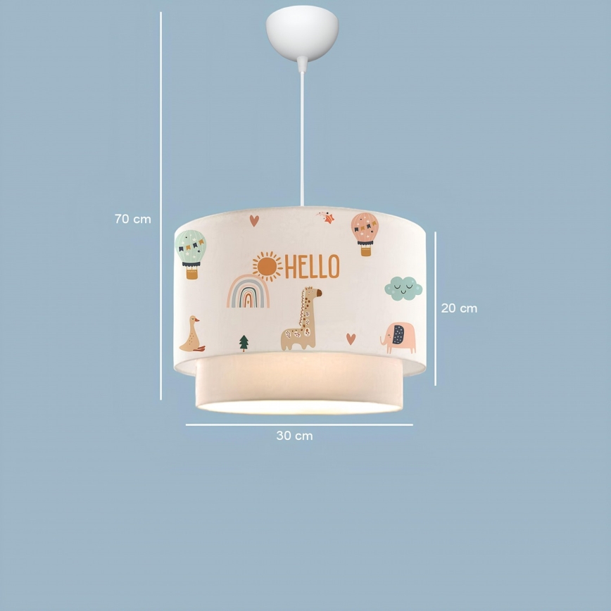 Dječji luster CANDY 1xE27/40W/230V bijela/šarena