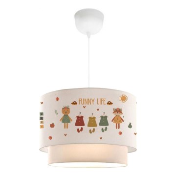 Dječji luster CANDY 1xE27/40W/230V bijela/šarena