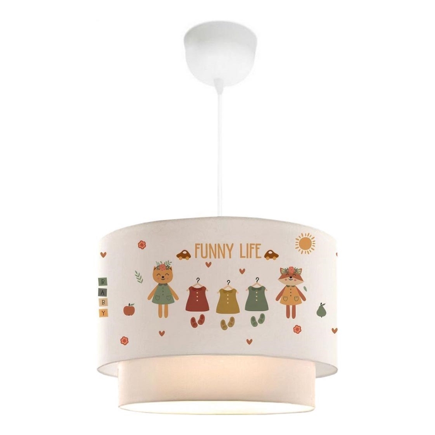 Dječji luster CANDY 1xE27/40W/230V bijela/šarena