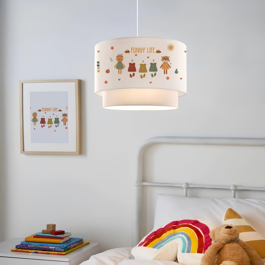 Dječji luster CANDY 1xE27/40W/230V bijela/šarena
