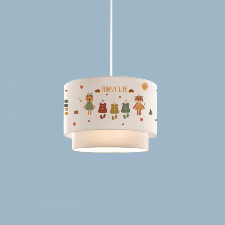 Dječji luster CANDY 1xE27/40W/230V bijela/šarena
