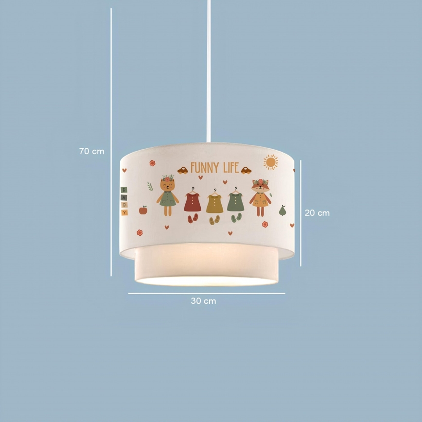 Dječji luster CANDY 1xE27/40W/230V bijela/šarena