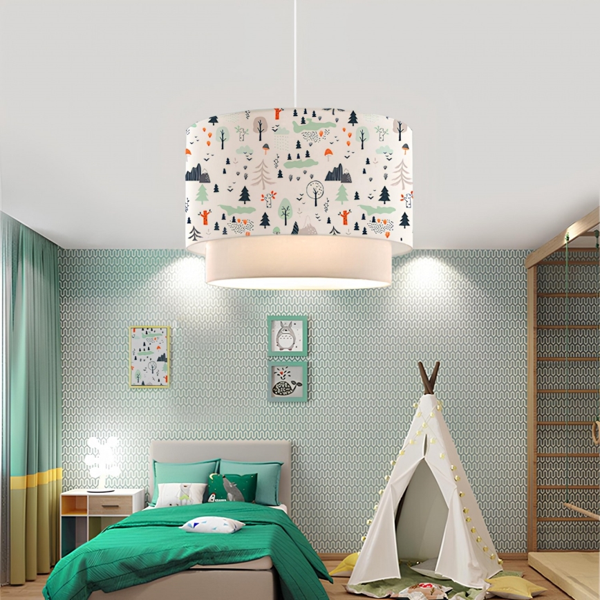 Dječji luster CANDY 1xE27/40W/230V bijela/šarena