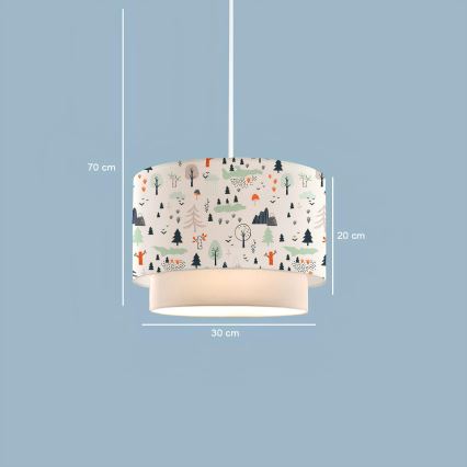 Dječji luster CANDY 1xE27/40W/230V bijela/šarena