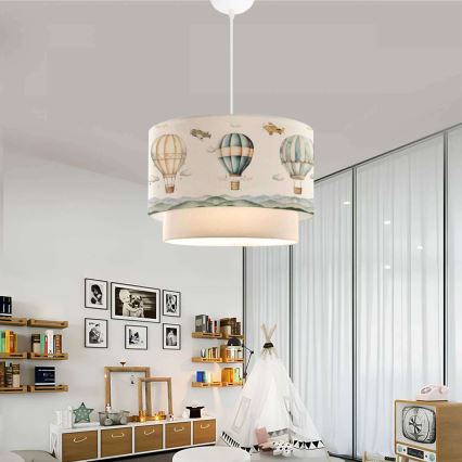 Dječji luster CANDY 1xE27/40W/230V bijela/šarena
