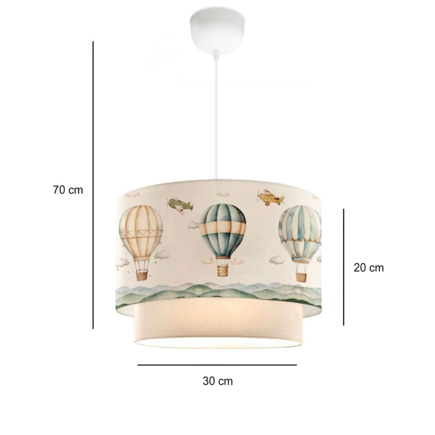 Dječji luster CANDY 1xE27/40W/230V bijela/šarena