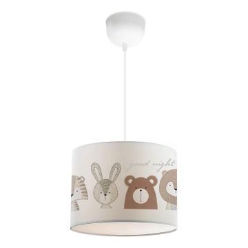 Dječji luster CANDY 1xE27/40W/230V bijela/smeđa