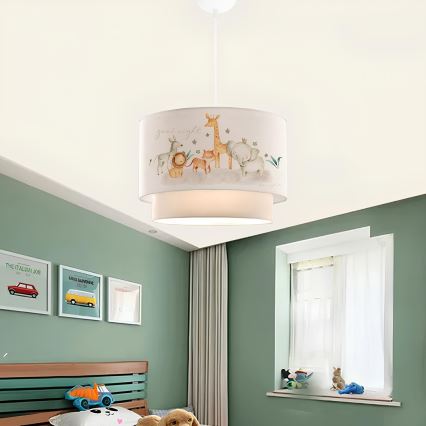 Dječji luster CANDY 1xE27/40W/230V bijela/smeđa