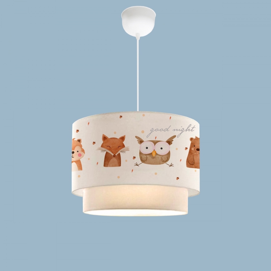 Dječji luster CANDY 1xE27/40W/230V bijela/smeđa