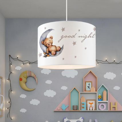 Dječji luster CANDY 1xE27/40W/230V bijela/smeđa