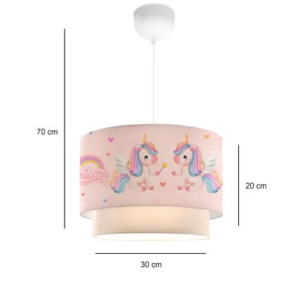 Dječji luster CANDY 1xE27/40W/230V ružičasta