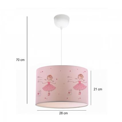 Dječji luster CANDY 1xE27/40W/230V ružičasta