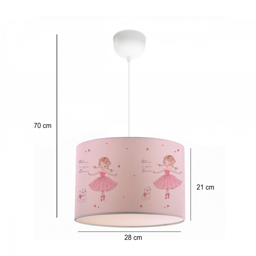 Dječji luster CANDY 1xE27/40W/230V ružičasta